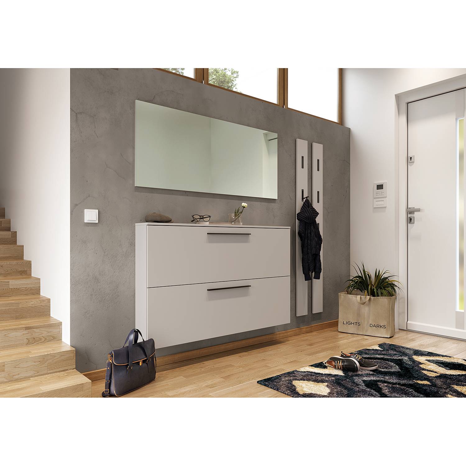 home24 Schuhkipper I 140cm Beige/Kaschmir von home24