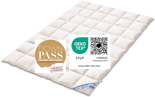 Vitaschlaf® Canada SCHNEEGÄNSE W3 - Sommer/ÜBERGANGSZEIT Daunendecke 100% Gänsedaune Canada Made in Germany Since 1947 (200x200cm) von Germania Bettwaren