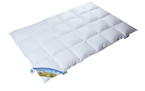 Vitaschlaf® Pußta Bauernflaum Daunenbett –medium- Premium Ganzjahres Decke Made in Germany Since 1947 Größe (155x200cm) von Germania