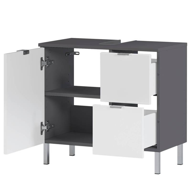 home24 Waschbeckenunterschrank I 60 x 56 x 34cm Grau/Weiß/Weiß/Graphit home24 Waschbeckenunterschrank I 60 x 56 x 34cm Grau/Weiß/Weiß/Graphit von home24