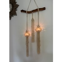 Makramee Hängelicht "Lichtgeflüster" von GermannARTtraction