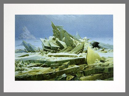 Caspar David Friedrich Das Eismeer (klein) Poster Bild Kunstdruck im Alu Rahmen in Champagne 30x40cm von Germanposters