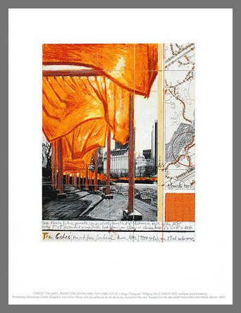 Christo The Gates XX Poster Bild Kunstdruck im Alu Rahmen in Champagne 40x30cm von Germanposters