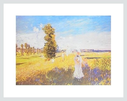 Claude Monet Der Spaziergang Poster Bild Kunstdruck im Alurahmen Silber matt 24x30cm von Germanposters