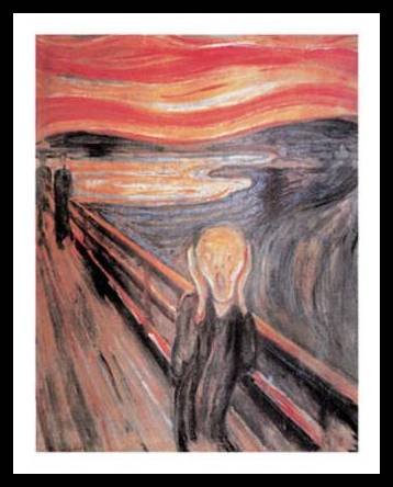Edvard Munch Der Schrei Poster Kunstdruck Bild mit Alu Rahmen in schwarz von Germanposters