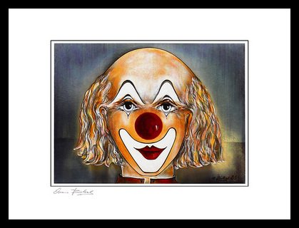 Germanposters Armin Birkel Clown Studie II Poster Bild Kunstdruck im Alu Rahmen in schwarz 30x40cm von Germanposters