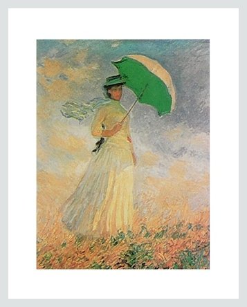 Germanposters Claude Monet Frau mit Sonnenschirm Poster Bild Kunstdruck im Alurahmen Silber matt 30x24cm von Germanposters