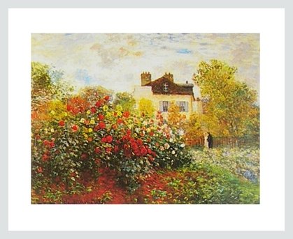 Germanposters Claude Monet Kuenstlergarten in Argenteuil Poster Bild Kunstdruck im Alurahmen Silber matt 24x30cm von Germanposters