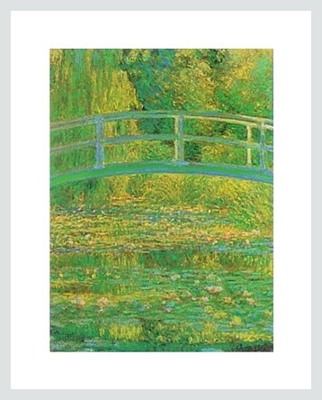 Germanposters Claude Monet Seerosenteich mit japanischer Brücke Poster Bild Kunstdruck im Alurahmen Silber matt 30x24cm von Germanposters