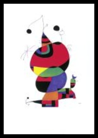 Germanposters Joan Miro Poster Kunstdruck Hommage an Picasso mit Alu Rahmen in schwarz von Germanposters