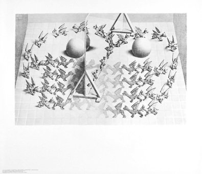 Germanposters MC Escher Zauberspiegel Poster Kunstdruck Bild 55x65cm von Germanposters