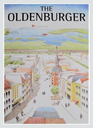 Germanposters Nach Steinberg The Oldenburger Poster Kunstdruck Bild im Alu Rahmen Silber matt 86x66cm von Germanposters