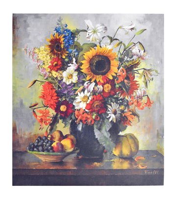 Germanposters Otto Vaeltl Kunstdruck Bild hochwertiger Lichtdruck Herbstblumen mit Früchten 90x70cm von Germanposters