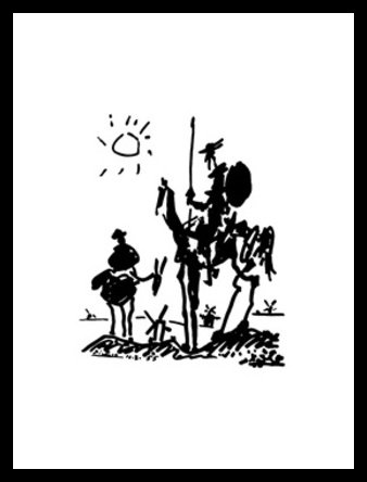 Germanposters Pablo Picasso Don Quichotte Poster Kunstdruck Bild im Alu Rahmen in schwarz 80x60cm von Germanposters