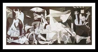 Germanposters Pablo Picasso Guernica Poster Kunstdruck Bild im Alu Rahmen in schwarz 56x106cm von Germanposters