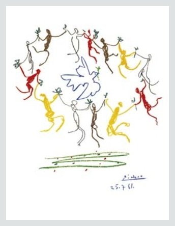 Germanposters Picasso Poster Kunstdruck La Ronde de la Jeunesse Bild mit Alu Rahmen in Silber matt von Germanposters