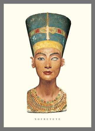 Germanposters Thutmose Büste der Nofretete Poster Kunstdruck Bild im Alu Rahmen in Champagne 76x56cm von Germanposters