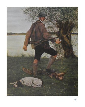 Germanposters Wilhelm Leibl Poster Kunstdruck Bild Der Jäger 69x55cm von Germanposters