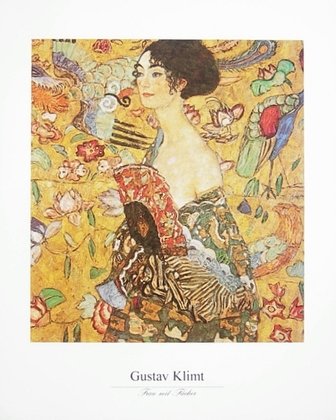 Gustav Klimt Poster Kunstdruck Bild Frau mit Fächer 40x50cm - Kostenloser Versand von Germanposters