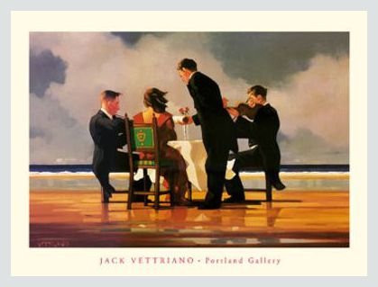 Jack Vettriano Elegy for a Dead Admiral Poster Kunstdruck Bild im Alu Rahmen in Silber matt 60x80cm von Germanposters