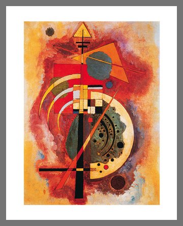 Kandinsky Hommage a Grohmann Poster Kunstdruck mit Alu Rahmen Champagne 66x86cm von Germanposters