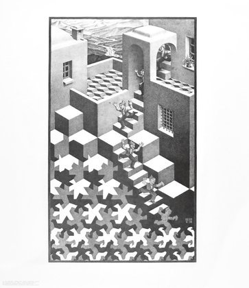 MC Escher Kreislauf Poster Kunstdruck Bild 65x55cm von Germanposters