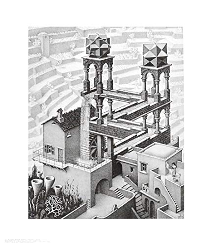 MC Escher Wasserfall Poster Kunstdruck Bild 65x55cm von Germanposters