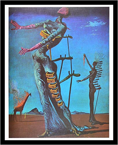 Salvador Dali Die brennende Giraffe Poster Kunstdruck Bild im Alu Rahmen in schwarz 60x48cm von Germanposters