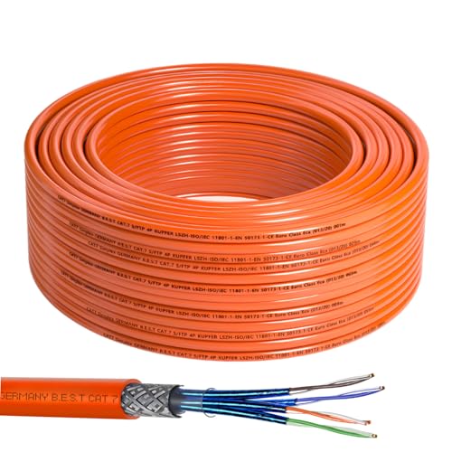 CAT 7 25M Simplex Netzwerkkabel Verlegekabel Kupfer LAN Kabel Ethernetkabel S/FTP 10 Gbit/s Kat 7 reines Kupfer Datenkabel PoE+ LSZH Datenkabel von Germany B.e.s.t