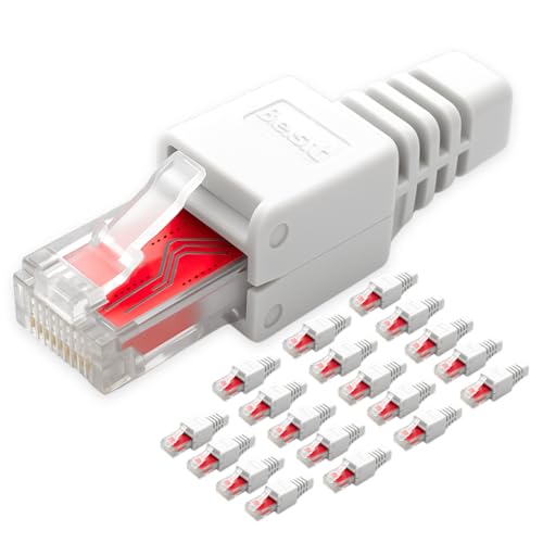 Germany B.e.s.t 20x Netzwerkstecker RJ45 CAT6 werkzeugfrei - Werkzeugloser LAN UTP Kabel Stecker für CAT5, CAT6, CAT7 - Geeignet für Verlege- und Patchkabel von Germany B.e.s.t