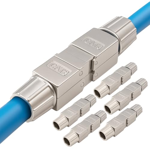 Germany B.e.s.t 6x CAT.8 Netzwerkverbinder werkzeuglos STP Kupplung feldkonfektionierbar kompatibel mit CAT7,CAT6 von Germany B.e.s.t