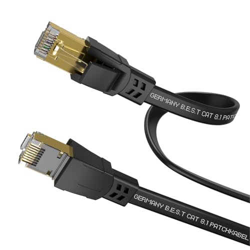 Germany B.e.s.t CAT 8.1 Netzwerkkabel Patchkabel 1m 40,0 Gbits RJ45 LAN Kabel S/FTP Kupfer PiMF für PC Router Modem Switch Flach Schwarz Germany B.e.s.t CAT 8.1 Netzwerkkabel Patchkabel 1m 40,0 Gbits RJ45 LAN Kabel S/FTP Kupfer PiMF für PC Router Modem Switch Flach Schwarz von Germany B.e.s.t