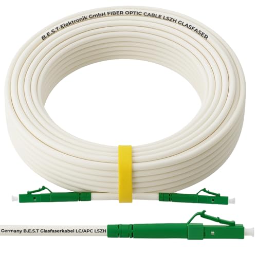 Germany B.e.s.t Glasfaserkabel 1M Simplex LC/APC - LC/APC LSZH Patchkabel LWL 3,00mm Patchcord von Germany B.e.s.t