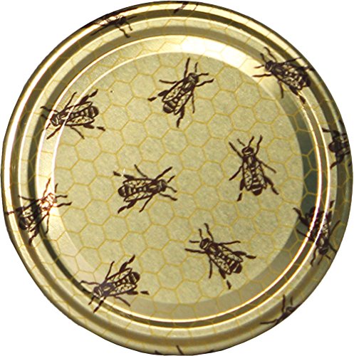 60 Stück 82er Twist Off Deckel Biene auf Wabe von Germerott Bienentechnik