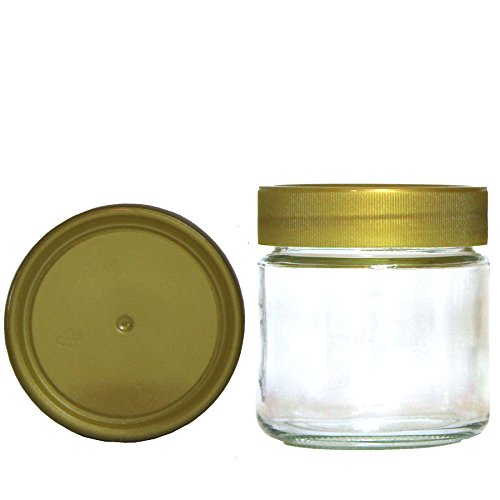 Germerott Bienentechnik 60 x Neutralglas 250g mit 68er Schraubdeckel Gold für Honig von Germerott Bienentechnik