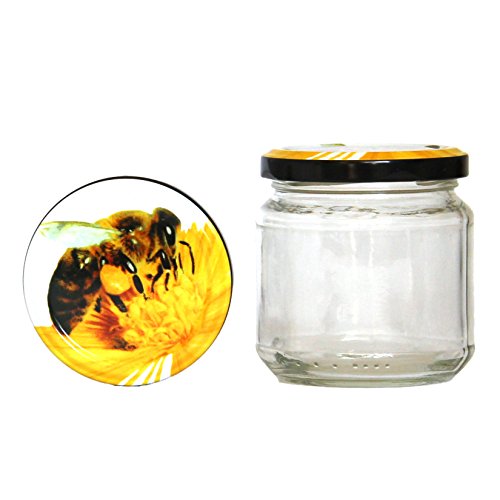 Germerott Bienentechnik 60 x Rundglas 212ml 250g mit 66er Twist-Off Deckel Biene von Germerott Bienentechnik