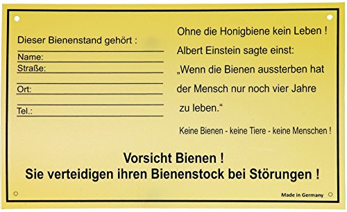 Germerott Bienentechnik Schild Bienenstand für Imker zur Kennzeichnung der Außenstände von Germerott Bienentechnik