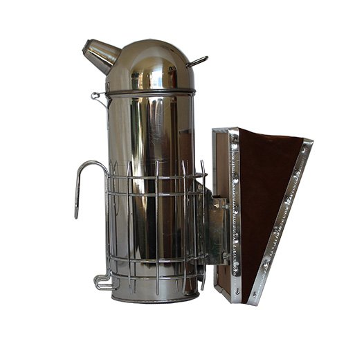 Smoker Classic BIG Rauchbläser aus Edelstahl mit echtem Lederblasebalg, Rauch Innendose und Hitze-Schutzschild … von Germerott Bienentechnik