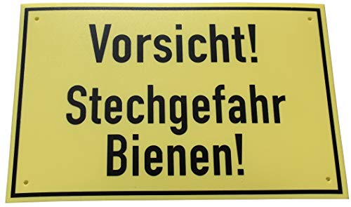 Warnschild Vorsicht Stechgefahr Bienen für Imker 30 x 20 cm von Germerott Bienentechnik