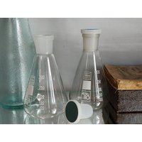 2 Erlenmeyerkolben Mit Scala/Apothekerflasche Apothekerglas 300 Ml Chemie Flaschen Laborgläser von Gernewieder
