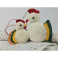 2 Gehäkelte Osteranhänger/Küken Huhn Zum Aufhängen Osterstrauch Ornamente von Gernewieder