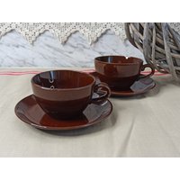 2 Tassen Mit Unterteller/Kaffeetassen Teetassen Rheinsberg Keramik 2 Tassen Mit Unterteller/Kaffeetassen Teetassen Rheinsberg Keramik von Gernewieder