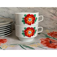 2 Vintage Tassen Mit Blumendekor/Teetasse Demitasse Tasse Aus Porzellan Cp Colditz Kaffeetasse Buntes Ddr Geschirr 70Er Jahre 2 Vintage Tassen Mit Blumendekor/Teetasse Demitasse Tasse Aus Porzellan Cp Colditz Kaffeetasse Buntes Ddr Geschirr 70Er Jahre von Gernewieder