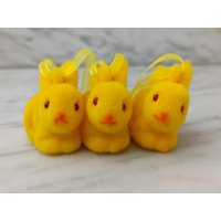 3 Beflockte Osterhasen Zum Hinstellen Oder Aufhängen/Osterdeko Dekoration Ostern von Gernewieder