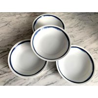 4 Vintage Pastateller Mit Blauem Rand - Speiseteller Tiefe Teller Arzberg/Porzellan Aus Deutschland Suppenteller Bayern 4 Vintage Pastateller Mit Blauem Rand - Speiseteller Tiefe Teller Arzberg/Porzellan Aus Deutschland Suppenteller Bayern von Gernewieder