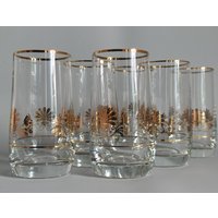 6 Vintage Shotgläser/Gläser Für Spirituosen Aus Den 80Er Jahren Goldrandgläser Shots 5Cl von Gernewieder