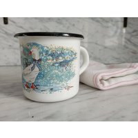 Alte Emailletasse/Vintage Tasse Emaille Camping Becher Gänse Alte Emailletasse/Vintage Tasse Emaille Camping Becher Gänse von Gernewieder