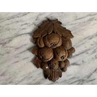 Altes Ornament/Antikes Zierstück Aus Holz Applikationen Für Möbel Handgeschnitzter Möbelbeschlag Holzverzierung Jugendstil von Gernewieder