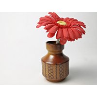 Braune Vintage Vase/Mid Century Sammlervase Keramik Boho Bisquitporzellan 10, 5cm von Gernewieder