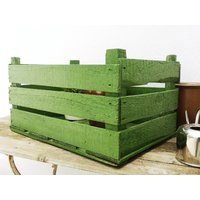 Grüne Rustikale Holzkiste/Alte Große Obstkiste Obststiege Holzstiege Stiege Grüne Rustikale Holzkiste/Alte Große Obstkiste Obststiege Holzstiege Stiege von Gernewieder